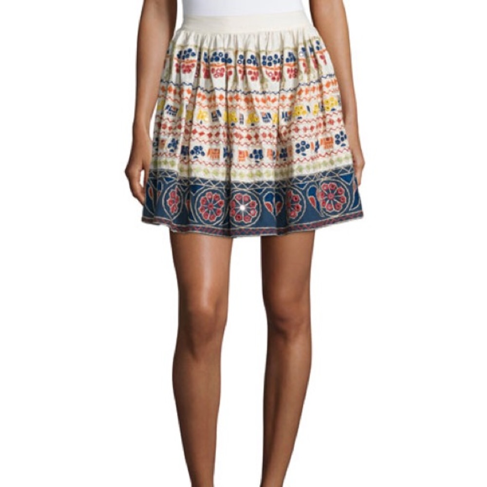 Alice + Olivia embroidered tania skirt